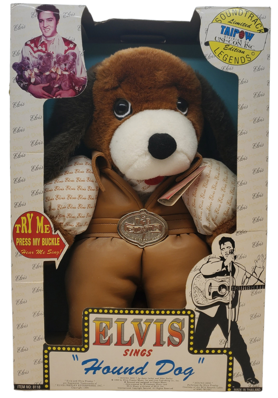 Elvis Presley Teddy Bear "Hound Dog" Taipow Soundtrack Legends Not Working